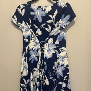 Blue floral shift dress from lulus size XS